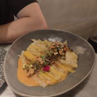 Puerros a la vinagreta at La Huerta Funky Castizo in Madrid