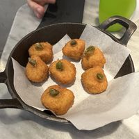 Curry and pak choi croquettes  at La Huerta Funky Castizo in Madrid