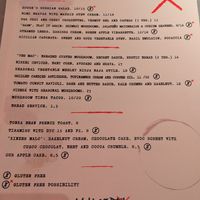 The English menu at La Huerta Funky Castizo in Madrid