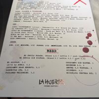 Menu - Drinks at La Huerta Funky Castizo in Madrid