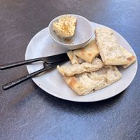 Focaccia with miso butter  at La Huerta Funky Castizo in Madrid