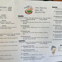 Menu  at Tuanjai Thai Noodle in Aztec