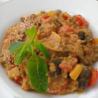 Auberginencurry at Gartenlokal Elbeglück in Lenzerwische