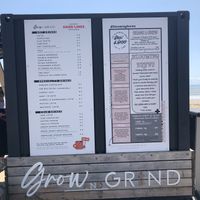 Menu listing and health info  at Grow and Grind in Porthcawl