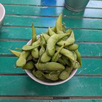 Salted edamame at Yatta Vegan in Warsaw