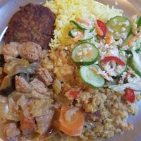 Vegan buffet at Tibetas Virtuve - Ajurveda Kafejnica in Riga