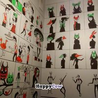 art in the restroom at Taka in Riga