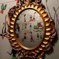 art in the restroom at Taka in Riga