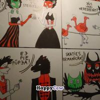 art in the restroom at Taka in Riga