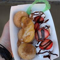 Apple pie and vampire bite donuts fresh from food truck at Monster Baby Donuts - Pop up in Columbus