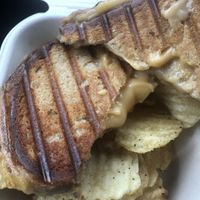 Vegan Grilled Cheese with chips   at Monster Baby Donuts - Pop up in Columbus