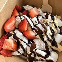 Mini donuts - 1/2 Vampire Bites, 1/2 S’mores. Yum!   at Monster Baby Donuts - Pop up in Columbus