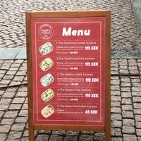 The short but very sweet and comforting menue!  at Papi's Pierogi in Gothenburg