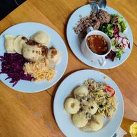 Pierogi, Dumplings, Stroganoff. Breakfast for Champions at Vega in Wroclaw