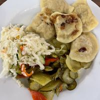 Pierogi with mushrooms & cabbage  at Vega in Wroclaw