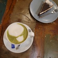 Matcha and cake at Vega in Wroclaw