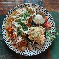 Placek po wegańsku ('węgiersku') - hungarian vegan style potato pancake. at Vega in Wroclaw