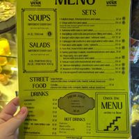 English menu at Vega in Wroclaw