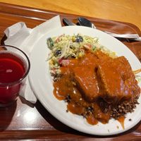 Kompot with seitan roast on buckwheat and Kapusta  at Vega in Wroclaw