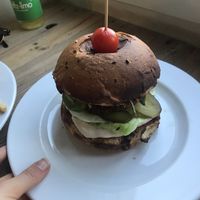 The tempeh burger at Vega in Wroclaw