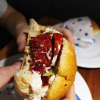 Beetroot burger at Vega in Wroclaw