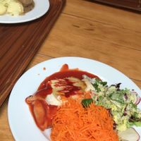 Set with enchilada served with salads at Vega in Wroclaw