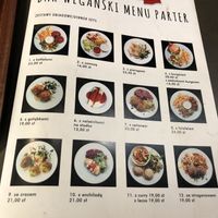 Menu  at Vega in Wroclaw