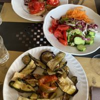 Side dishes  at Cantina Gattavecchi in Montepulciano