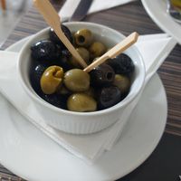 Mixed olives at Café Papillon in Oxted