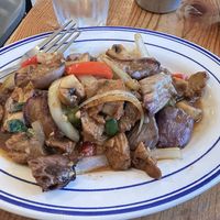 eggplant with mock duck  at Pochana in Astoria