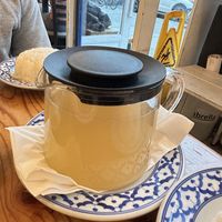 Ginger tea - large-ish pot to share  at Pochana in Astoria