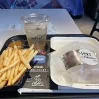 NEXT meat rice burger, which was served in a plastic bag and obviously just microwaved to heat it upp  at Wayback Burger in Tokyo