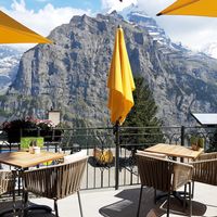 View from terrace at Hotel Eiger in Murren