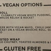 Menu summer 2023  at No 36 in Belfast