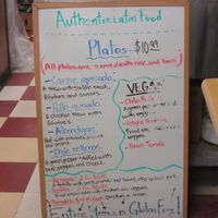 Latin menu at Pizza Aroma in Ithaca