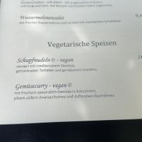 Ausschnitt Karte - vegane Speisen  at Zum Rittmeister in Werder Havel