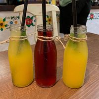 Compota de frutas y limonadas de melocotón at Pierogarnia Krakowiacy in Krakow