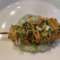 Souvlaki - charred tofu and spring veg  at Studio Gauthier in London