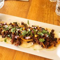 the vegan tacos (comes with soy chorizo) at Zapoteca Mexican Grill & Seafood in White Rock