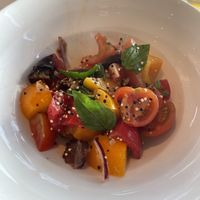 Heirloom tomato salad  at Mister A's in San Diego