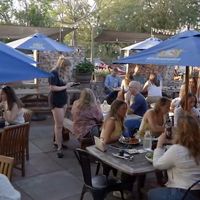 Outdoor patio- great location  at Bay Street Biergarten in Charleston