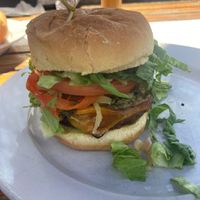 Beyond burger with vegan cheese  at Bay Street Biergarten in Charleston
