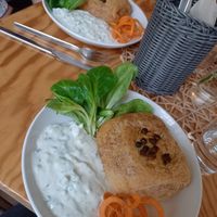 Auze  - Reis, Gemüse und Mandeln im Blätterteig at Peacefood Unverpackt in Chemnitz