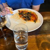Vegetarian pizza with vegan cheesee  at Osteria in Matamata