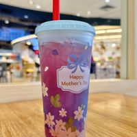 Yuzu jasmine butterfly pea tea (55 THB)  at Cha Tra Mue - Maya in Chiang Mai