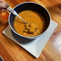 Red pepper and corn chowder  #Veganuary at Zest Kitchen & Bar in Salt Lake City