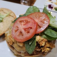 breakfast sandwich - walnuts in patty ruined it for me ☠️ at Zest Kitchen & Bar in Salt Lake City