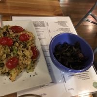 Grilled mushroom side & brussel sprout app at Zest Kitchen & Bar in Salt Lake City