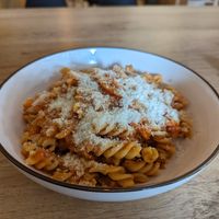 Vegan Bolognese at Cafe Bistro Simple in Donauwoerth
