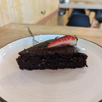 Vegan Brownie at Cafe Bistro Simple in Donauwoerth